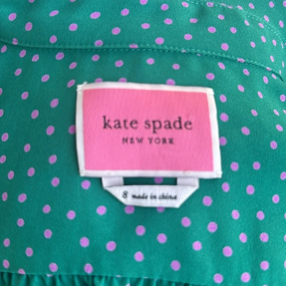 Kate Spade New York Wide Leg Cropped Belted Poolside Dot Jumpsuit Size 8